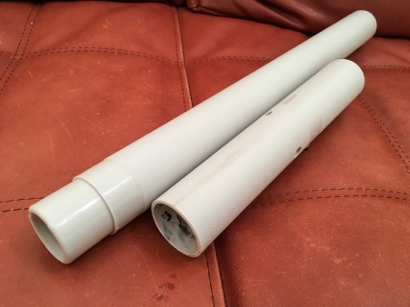 9"-long pipe compared to the original